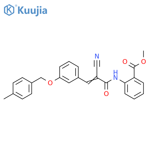Methyl 2-[[2-cyano-3-[3-[(4-methylphenyl)methoxy]phenyl]-1-oxo-2-propen-1-yl]amino]benzoate structure