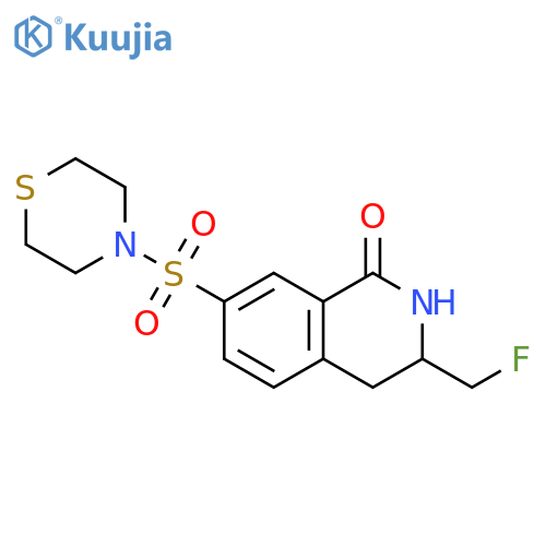 Thiomorpholine,4-[[3-(fluoromethyl)-1,2,3,4-tetrahydro-1-oxo-7-isoquinolinyl]sulfonyl]- structure