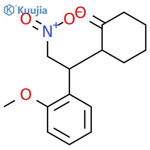 Cyclohexanone, 2-[(1R)-1-(2-methoxyphenyl)-2-nitroethyl]-, (2S)- structure