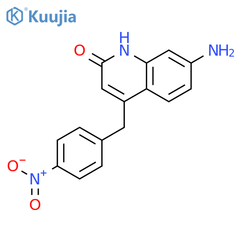 2(1H)-QUINOLINONE, 7-AMINO-4-[(4-NITROPHENYL)METHYL]- structure