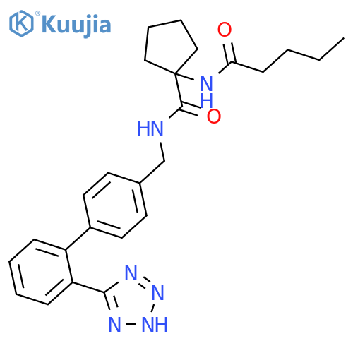1-(1-Oxopentyl)amino-N-2'-(2H-tetrazol-5-yl)1,1'-biphenyl-4-ylmethyl-cyclopentanecarboxamide structure