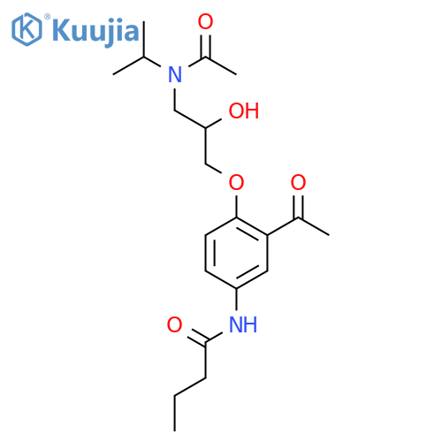N-(3-acetyl-4-{3-[acetyl(propan-2-yl)amino]-2-hydroxypropoxy}phenyl)butanamide structure