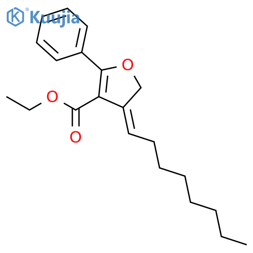 3-Furancarboxylic acid, 4,5-dihydro-4-octylidene-2-phenyl-, ethyl ester structure