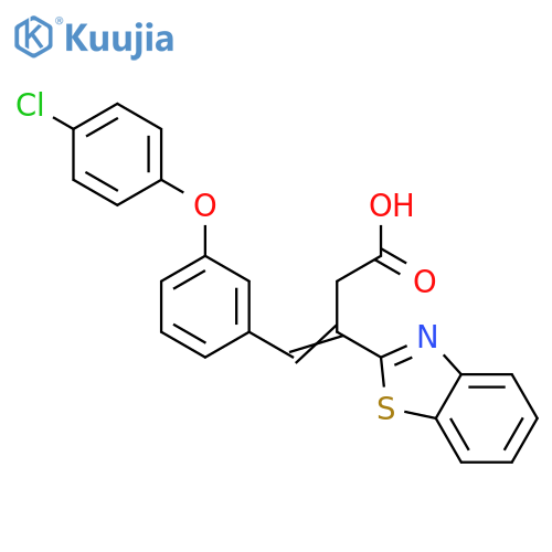 3-(1,3-benzothiazol-2-yl)-4-3-(4-chlorophenoxy)phenylbut-3-enoic acid structure