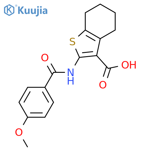 <br>2-(4-Methoxy-benzoylamino)-4,5,6,7-tetrahydro-benzo[b]thiophene-3-carboxyli c acid structure