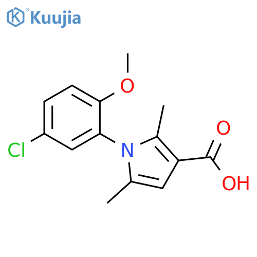1-(5-chloro-2-methoxyphenyl)-2,5-dimethyl-1H-pyrrole-3-carboxylic acid structure