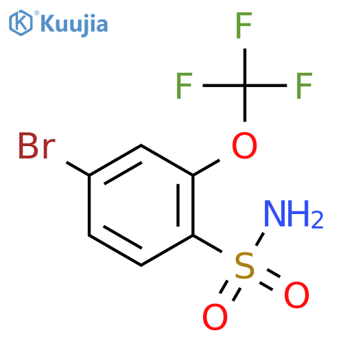 4-bromo-2-(trifluoromethoxy)benzene-1-sulfonamide structure