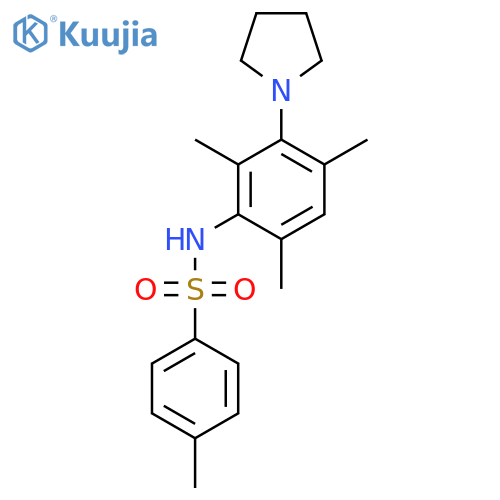 Benzenesulfonamide,4-methyl-N-[2,4,6-trimethyl-3-(1-pyrrolidinyl)phenyl]- structure