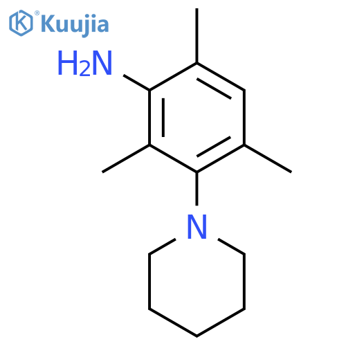 Benzenamine, 2,4,6-trimethyl-3-(1-piperidinyl)- structure