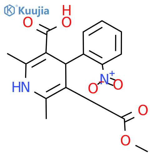 1,4-Dihydro-2,6-dimethyl-4-(2-nitrophenyl)-3,5-pyridinedicarboxylic Acid 3-Methyl Ester structure