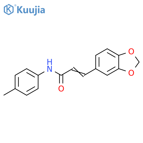 2-Propenamide, 3-(1,3-benzodioxol-5-yl)-N-(4-methylphenyl)- structure