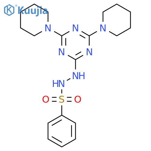 N'-[4,6-di(piperidin-1-yl)-1,3,5-triazin-2-yl]benzenesulfonohydrazide structure