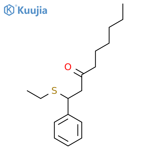 1-(ethylsulfanyl)-1-phenylnonan-3-one structure