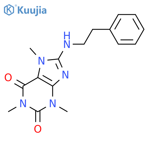 1,3,7-trimethyl-8-[(2-phenylethyl)amino]-3,7-dihydro-1H-purine-2,6-dione structure