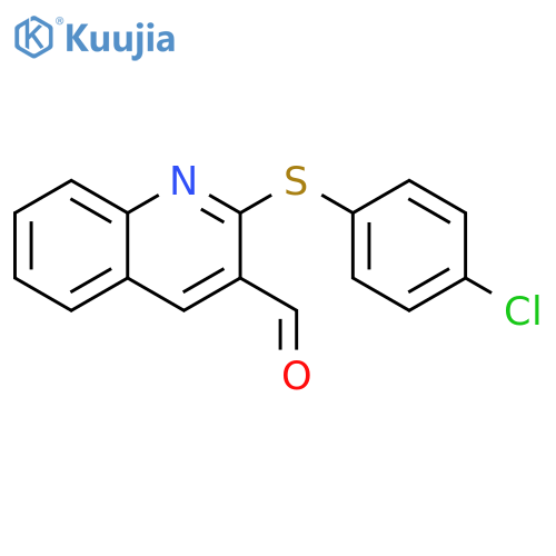 2-(4-chlorophenyl)sulfanylquinoline-3-carbaldehyde structure
