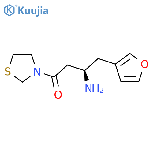 Thiazolidine, 3-[(3R)-3-amino-4-(3-furanyl)-1-oxobutyl]- structure