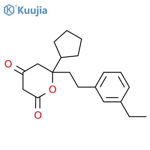 2H-Pyran-2,4(3H)-dione,6-cyclopentyl-6-[2-(3-ethylphenyl)ethyl]dihydro- structure