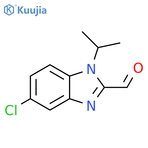 5-chloro-1-(propan-2-yl)-1H-1,3-benzodiazole-2-carbaldehyde structure