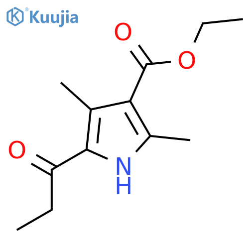 Ethyl 2,4-dimethyl-5-propionyl-1H-pyrrole-3-carboxylate structure