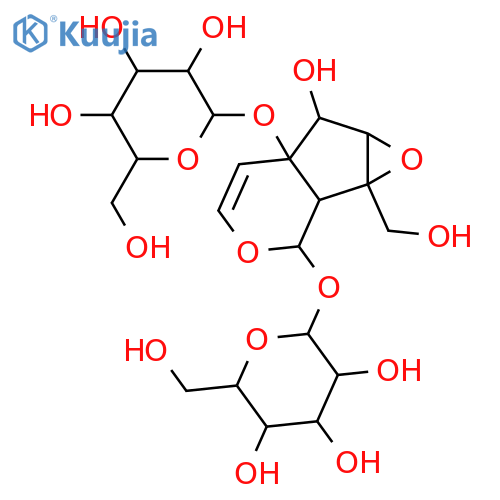 β-D-Glucopyranoside, 1b,2,6,6a-tetrahydro-6-hydroxy-1a-(hydroxymethyl)oxireno[4,5]cyclopenta[1,2-c]pyran-2,5a(1aH)-diyl bis-, (1aS,1bS,2S,5aS,6R,6aS)- (9CI) structure