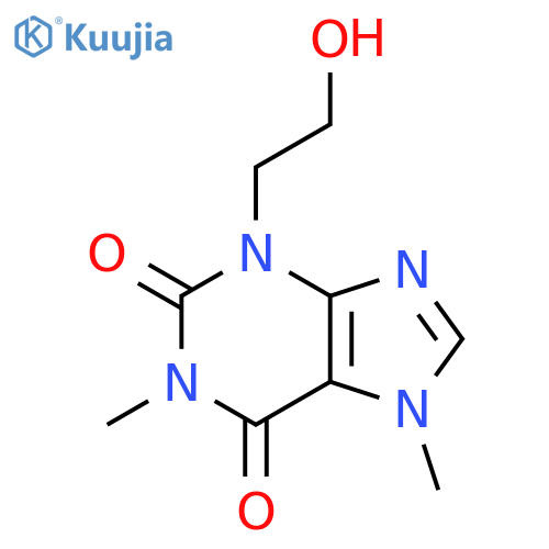 3-(2-hydroxyethyl)-1,7-dimethyl-3,7-dihydro-1H-purine-2,6-dione structure