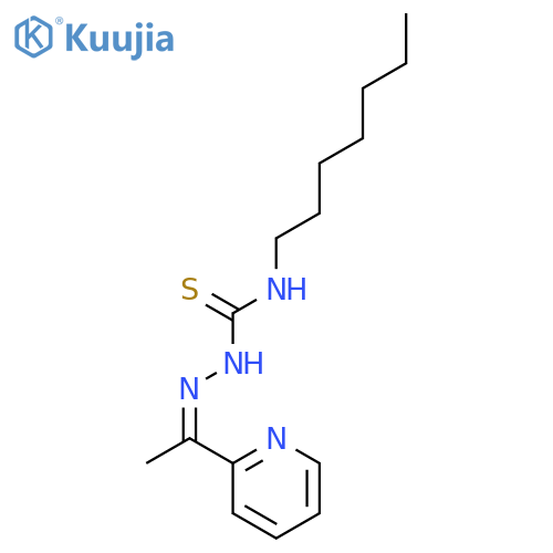 Hydrazinecarbothioamide, N-heptyl-2-[1-(2-pyridinyl)ethylidene]- structure