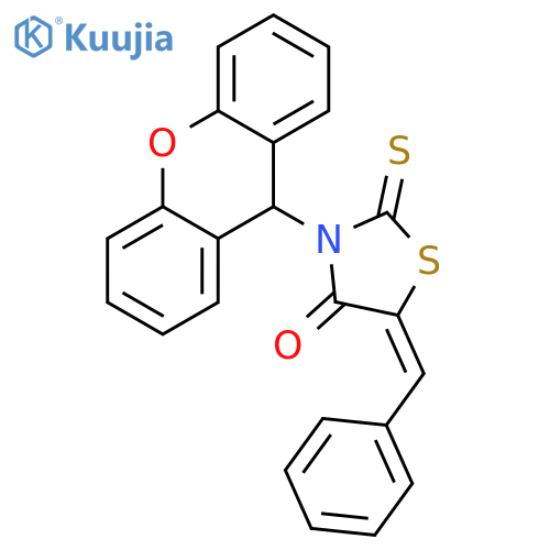 4-Thiazolidinone,5-(phenylmethylene)-2-thioxo-3-(9H-xanthen-9-yl)- structure