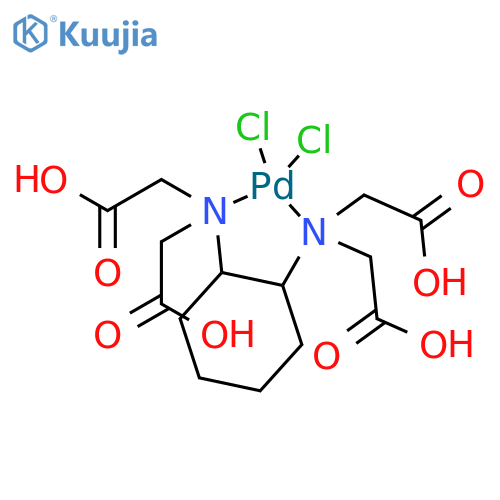2-[[2-[bis(carboxymethyl)amino]cyclohexyl]-(carboxymethyl)amino]acetic Acid;dichloropalladium structure