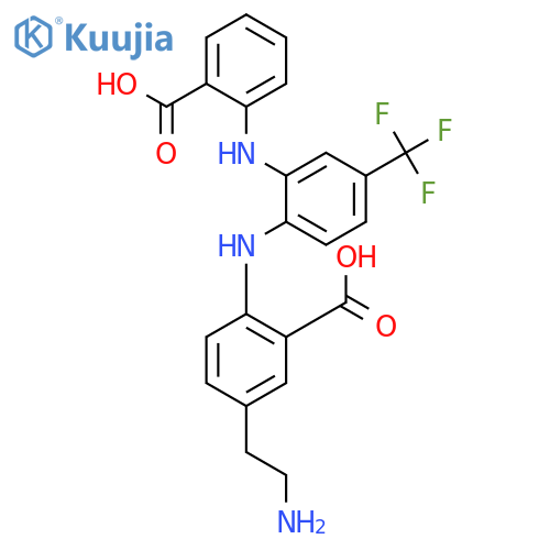 Benzoic  acid,  5-(2-aminoethyl)-2-[[2-[(2-carboxyphenyl)amino]-4-(trifluoromethyl)phenyl]amino]- structure