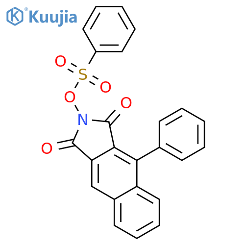 N-(Phenylsulphonyloxy)-1-phenylnaphthalene-2,3-dicarboximide structure