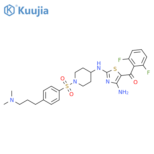 4-Piperidinamine,N-[4-amino-5-(2,6-difluorobenzoyl)-2-thiazolyl]-1-[[4-[3-(dimethylamino)propyl]phenyl]sulfonyl]- structure