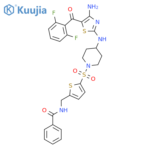 Benzamide,N-[[5-[[4-[[4-amino-5-(2,6-difluorobenzoyl)-2-thiazolyl]amino]-1-piperidinyl]sulfonyl]-2-thienyl]methyl]- structure