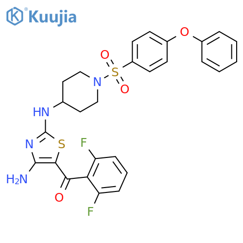 4-Piperidinamine,N-[4-amino-5-(2,6-difluorobenzoyl)-2-thiazolyl]-1-[(4-phenoxyphenyl)sulfonyl]- structure