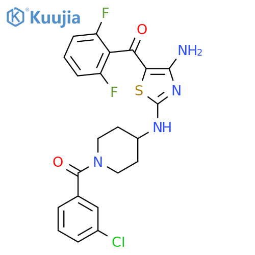 4-Piperidinamine,N-[4-amino-5-(2,6-difluorobenzoyl)-2-thiazolyl]-1-(3-chlorobenzoyl)- structure