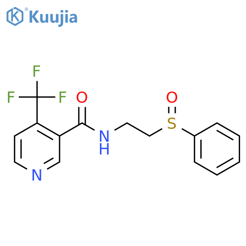 3-PYRIDINECARBOXAMIDE, N-[2-(PHENYLSULFINYL)ETHYL]-4-(TRIFLUOROMETHYL)- structure