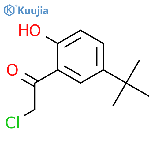 Ethanone, 2-chloro-1-[5-(1,1-dimethylethyl)-2-hydroxyphenyl]- structure