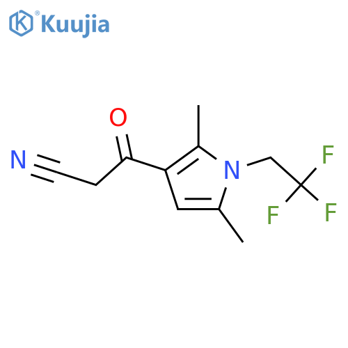 3-2,5-Dimethyl-1-(2,2,2-trifluoroethyl)-1H-pyrrol-3-yl-3-oxopropanenitrile structure