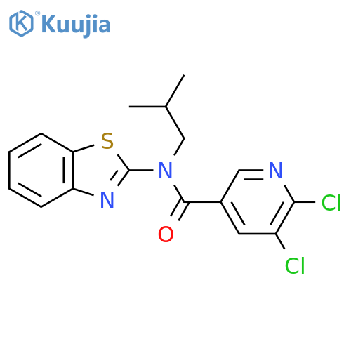 N-(1,3-benzothiazol-2-yl)-5,6-dichloro-N-(2-methylpropyl)pyridine-3-carboxamide structure