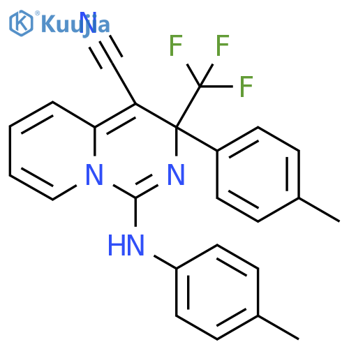 1-(4-Methylanilino)-3-(4-methylphenyl)-3-(trifluoromethyl)pyrido[1,2-c]pyrimidine-4-carbonitrile structure