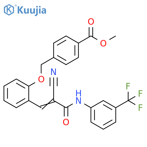 Methyl 4-[[2-[2-cyano-3-oxo-3-[[3-(trifluoromethyl)phenyl]amino]-1-propen-1-yl]phenoxy]methyl]benzoate structure