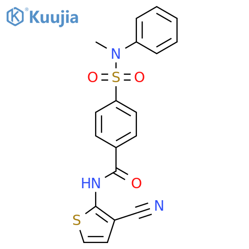 N-(3-cyanothiophen-2-yl)-4-methyl(phenyl)sulfamoylbenzamide structure