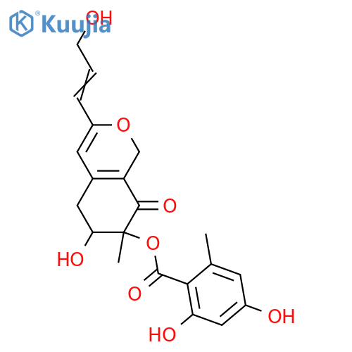 1,5,6,7-Tetrahydro-6,7-dihydroxy-3-(3-hydroxy-1-propenyl)-7-methyl-8H-2-benzopyran-8-one; (1'E,6R*,7R*)-form, 7-O-(2,4-Dihydroxy-6-methylbenzoyl) structure