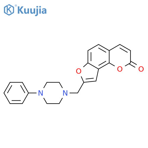 2H-Furo[2,3-h]-1-benzopyran-2-one, 8-[(4-phenyl-1-piperazinyl)methyl]- structure