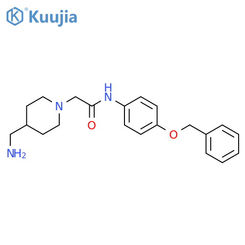 1-PIPERIDINEACETAMIDE, 4-(AMINOMETHYL)-N-[4-(PHENYLMETHOXY)PHENYL]- structure