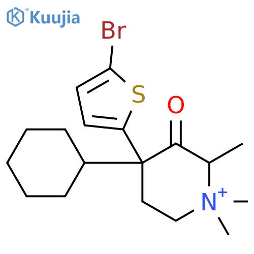 Piperidinium,4-(5-bromo-2-thienyl)-4-cyclohexyl-1,1,2-trimethyl-3-oxo-, bromide (1:1) structure