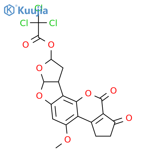 (6aS,8S,9aS)-4-methoxy-1,11-dioxo-1,2,3,6a,8,9,9a,11-octahydrocyclopenta[c]furo[3',2':4,5]furo[2,3-h]chromen-8-yl trichloroacetate structure