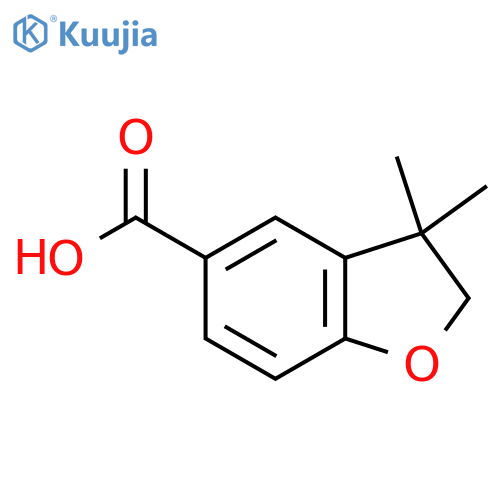 3,3-Dimethyl-2,3-dihydro-1-benzofuran-5-carboxylic acid structure