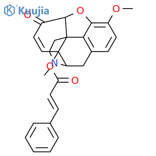 (5alpha)-3-methoxy-17-methyl-6-oxo-7,8-didehydro-4,5-epoxymorphinan-14-yl (2E)-3-phenylprop-2-enoate structure