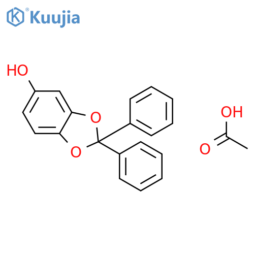 1,3-Benzodioxol-5-ol, 2,2-diphenyl-, acetate structure
