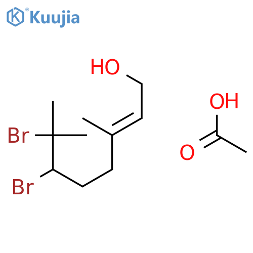 2-Octen-1-ol, 6,7-dibromo-3,7-dimethyl-, acetate, (E)- structure